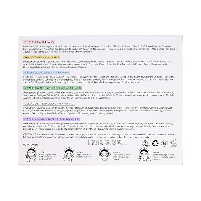 Under Eye Patches with Collagen and Hyaluronic Acid Eye Mask for Wrinkle,Dark Circles,Face Mask Skin Care Products 24 Pairs