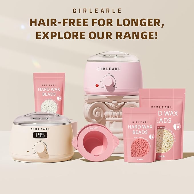 2.5lb Wax Beads for Hair Removal, Brazilian Bikini Hard Wax for Sensitive Skin, Hard Wax beads Perfect for Full Body Eyebrow, Facial, Beard and Underarms at Home for Women and Men (Cream)