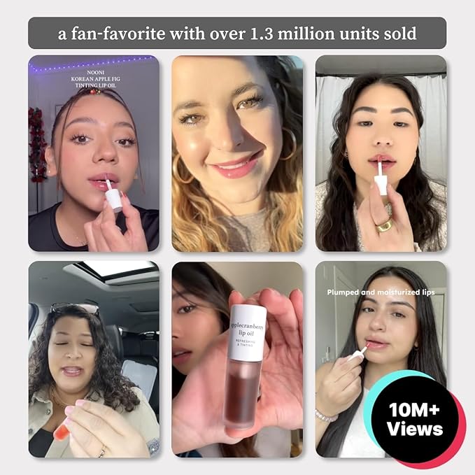 NOONI Korean Lip Oil - Applecranberry | Long-Lasting, Moisturizing, Plumping, Revitalizing for Dry Lips, Waterproof, No Peel Off, Hydrating, Stocking Stuffers, Gifts For Teen Girls, 0.12 FL Oz