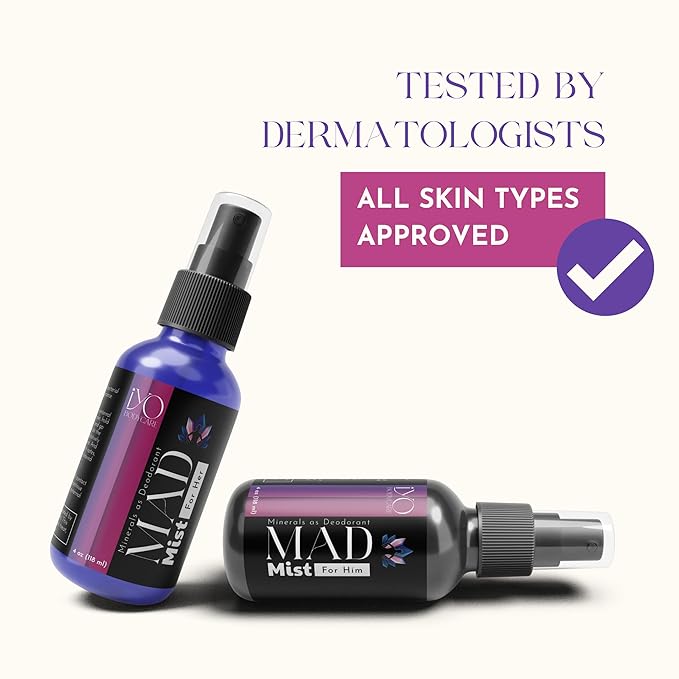 The 3 Ingredient Deodorant for Men and Women | Aluminum Free Deodorant Spray (His & Hers Set) | Hypoallergenic, Paraben Free, Non-aerosol, Vanilla Caramel for Her & Bergamot Blackcurrant for Him