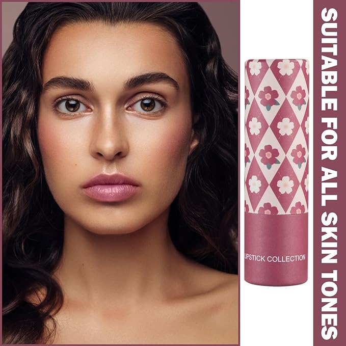 Matte Nude Lipstick Silky Velvet Lip Gloss Nude Lip Stain Paper Tube Lipsticks Non-Stick Cup,Waterproof Long Lasting Matte Lipstick for Women Daily Professional Lip Makeup-06 Rose Bean Paste