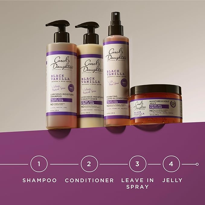 Carol's Daughter Black Vanilla Moisture Sulfate Free Conditioner for Curly, Wavy or Natural Hair, Moisturizing Hair Care for Dry, Damaged Hair, 12 Fl Oz