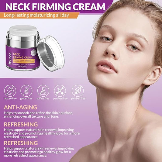 Advanced Neck Firming Cream – 3% Retinol & Hyaluronic Acid for Wrinkle Reduction, Lifting & Skin Tightening – Anti-Aging Moisturizer for Face, Neck & Décolleté – Deep Hydration, 3.4 FL(2 bottle)