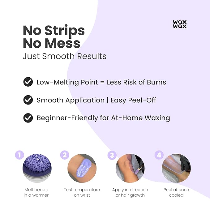 Orchid Hard Wax Beads | Facial Wax for Ultra Sensitive Skin | Rosin-Free, Hypoallergenic, Strip-Free | Low Melting, Cruelty-Free & Eco-Friendly Waxing Beads | Made In Italy - 1.1lb