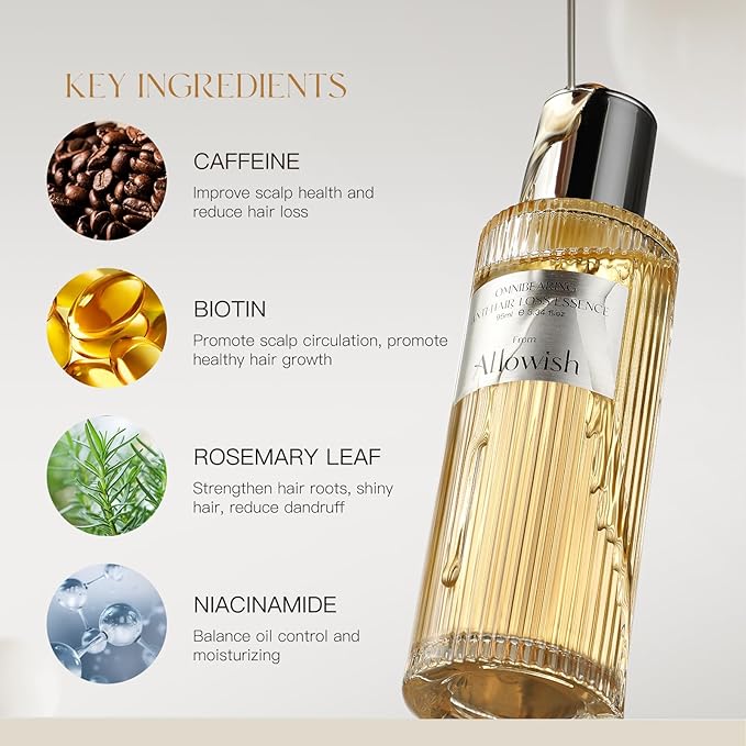 Hair Growth Serum 95 ml - Rosemary Hair Thickening Serum with Biotin, Caffeine for Hair Thinning & Shedding – Promotes Healthy Scalp, Fuller, Nourish, Strengthens Roots