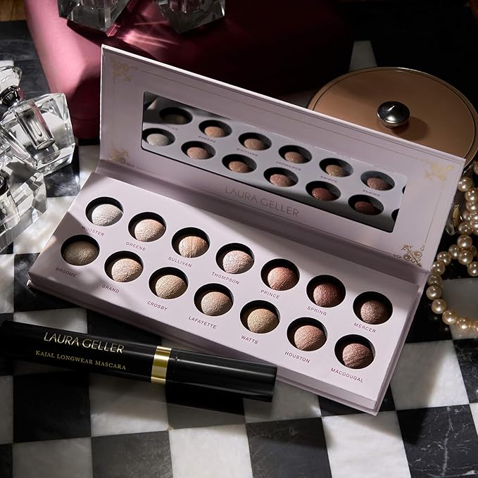 LAURA GELLER NEW YORK Delectable Delights Shimmer-Finish Baked Eyeshadow Kit with Free Mascara Included | Long-Lasting Crease-Proof Baked Eyeshadows for Mature Skin