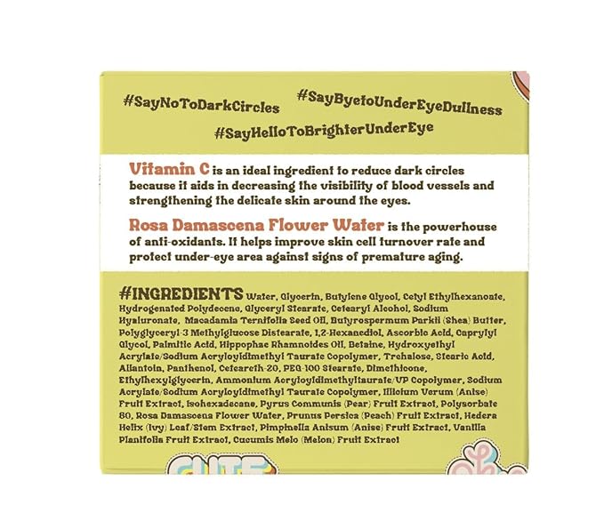 Natural Rose Water Base Vitamin C Eye Cream for Dry&Sensitive Skin | Dark Circles Wrinkles Puffiness and Bags Under Eyes | Anti Aging Nourishes | Made In USA | #Purifect 30ml (#Bright Vibes Only)