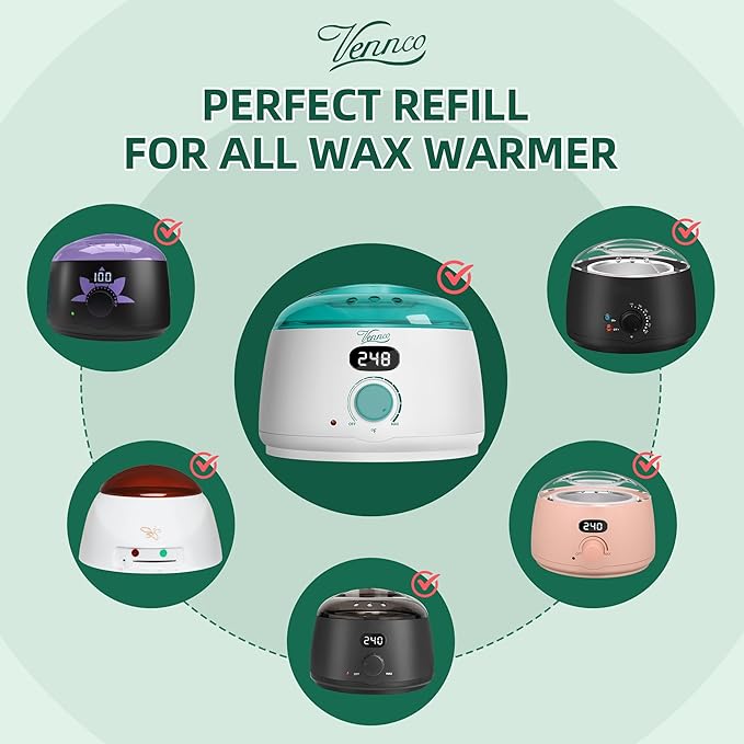 Hard Wax Beads Kit for Hair Removal, 36 Pieces Wax Beads for Full Body, Face, and Brazilian Bikini, Aloe, Lavender, Cherry Blossom - Includes Pre and Post Wax Oils