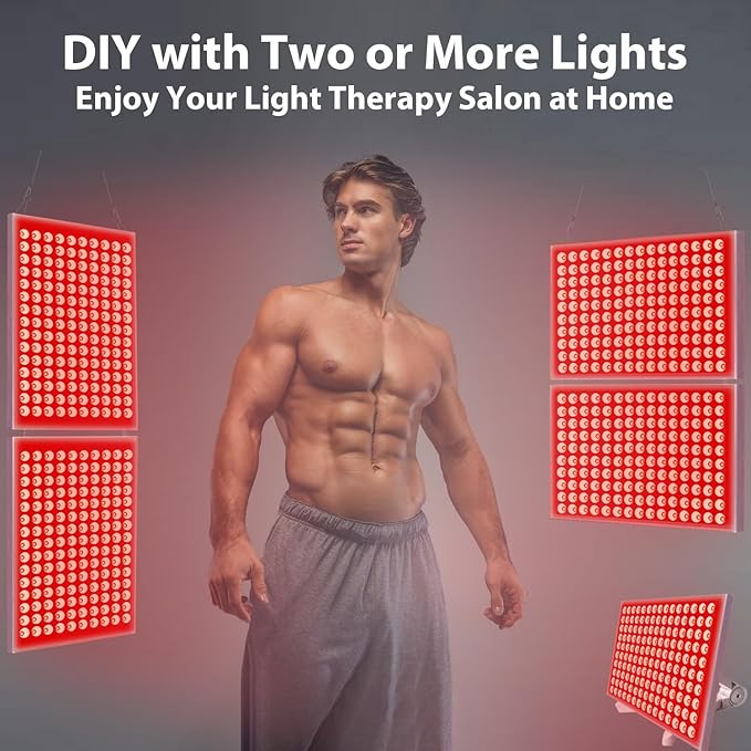 Red Light Therapy for Body and Face, Infrared Red Light Therapy Device with Stand, 660nm and 850nm LED RedLight Panel for Full Body Skin Rejuvenation at Home (2 Pack)