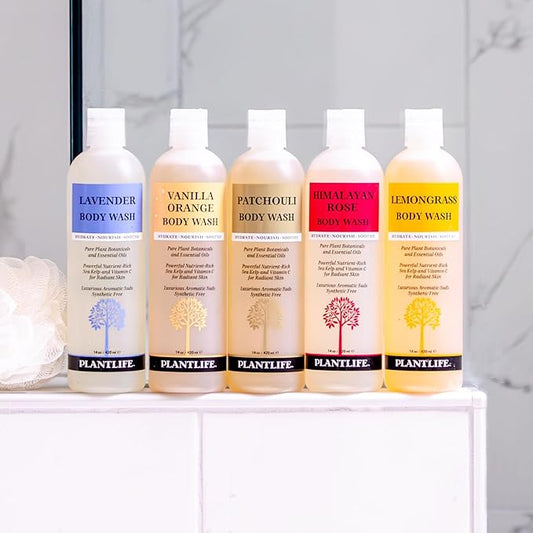 Plantlife Lemongrass Body Wash - GMO and Gluten Free Gentle and Moisturizing Body Wash That Contains Only Ingredients Straight from Nature - Manufactured in the USA 14 oz