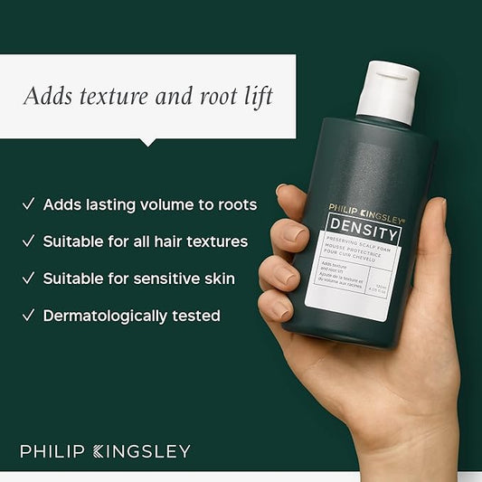 Philip Kingsley | Density Preserving Scalp Foam | Treatment Volumising for Thinning Hair and Hair Loss | Fine, Flat, Thin Hair Volumizer Lifting Foam | Helps Add Texture and Lift Roots | 4.05oz