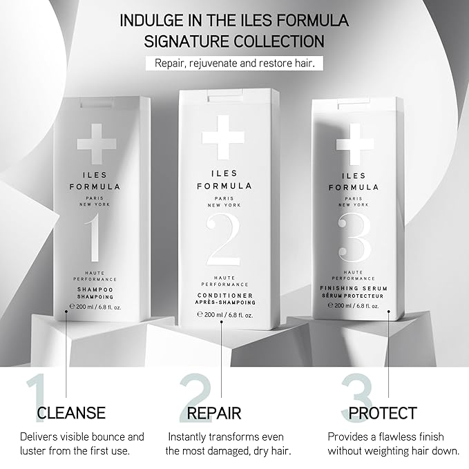 ILES FORMULA Weightless Styling Cream & Finishing Serum with Heat Protection, Non-Greasy Hair Repair Treatment for Damaged Hair, Anti-Frizz Blow Dry Product with Silk Extract & Macroloba Seed (200mL)