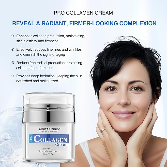 Neutriherbs Face Cream Collagen Facial Moisturizer, Reduce Black Spots and Blemishes,Persistent Moisturizing Reduce Fine Lines 1.7OZ