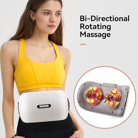 Upgraded Double Disc Abdominal Massager, Electric Stomach Massager for Digestion, Positive and Negative Massage, Alleviates Discomfort Caused by Problems Like Gas, Constipation, or Period Cramps