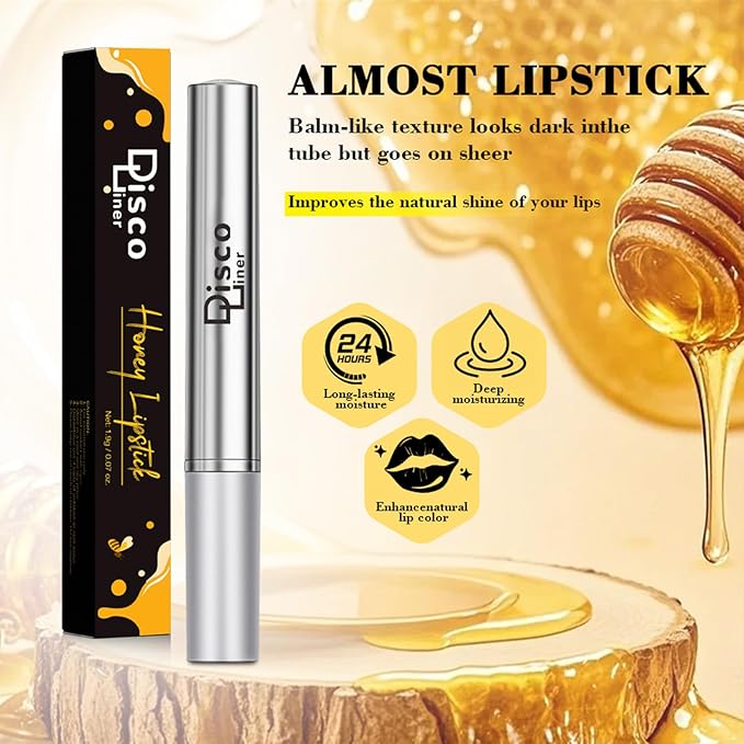 Honey Lipstick Lip Tinted Lip Balm, Creamy Texture Nourishing Moisturizing Deep to Sheer Pigment Emollient, Enriched Lipstick Enhances Natural Color, Smooth Application Seamless Blend