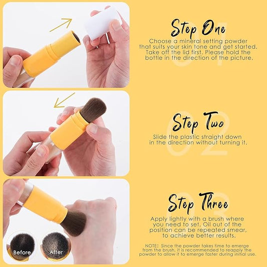 Dulele Sunscreen Setting Powder, 2PCS Mineral Matte Finish Loose Face Powder, SPF 50, Natural, Translucent, Oil Control, Minimizes Fine Lines & Pores