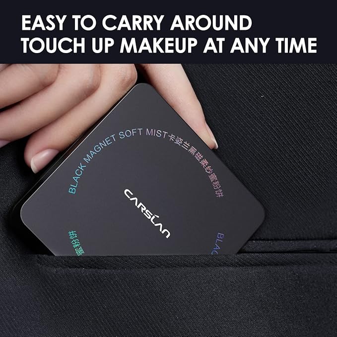 CARSLAN Waterproof Face Pressed Powder Compact, 24H Longlasting Oil Control Pressed Setting Powder Talc-Free Makeup, Shine Free, Poreless, Smooth, 01 Translucent for dry&com skin (0.28Oz)