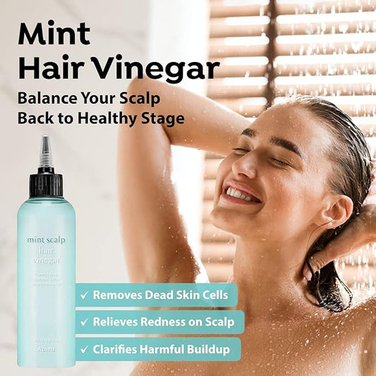 A'PIEU Mint Hair Vinegar Rinse 6.76 fl oz - Advanced Scalp Treatment for Oil Control, Korean Hair Care, Hydrating & pH Balancing, Clarifies & Refreshes