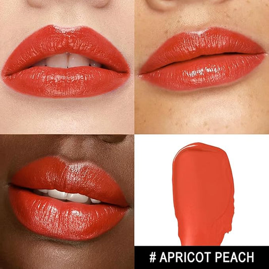MAKI YIKA Moisture Red Lipstick for Women Hydrated Tinted Lip Balm for Dry Cracked Lips Weightless Glossy Lip Color Juicy Finish,MA037 Apricot Peach