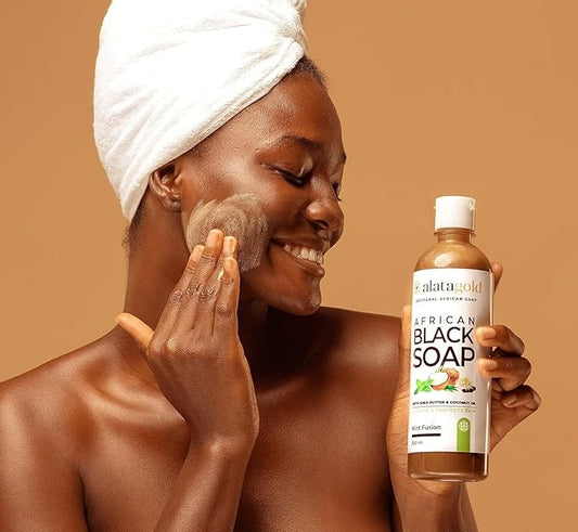 African Black Soap Liquid Body Wash (Pack of 2) – Moisturizing Black African Soap with Shea Butter, Aloe, Honey & Coconut Oil – Deep Cleansing & Hydrating – 16.9 oz (Mint Scent)