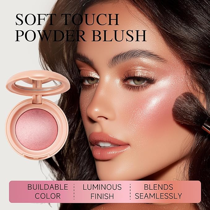 Luminous Blush Powder-Multi-Use Formula, Ultra-Fine & Smooth, Longer-Lasting Wear with Natural Luminous Glow (05#)