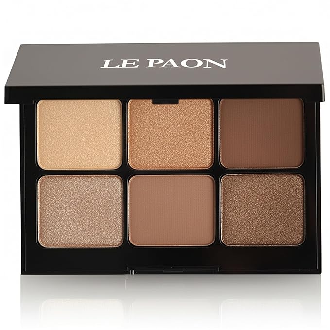 Starlight Eyeshadow Palette (Golden Earth) - 6 Highly Pigmented, Crease-Proof Matte & Shimmer Shades – Long-Lasting, Blendable & Buildable Pigments – Compact & Travel-Friendly