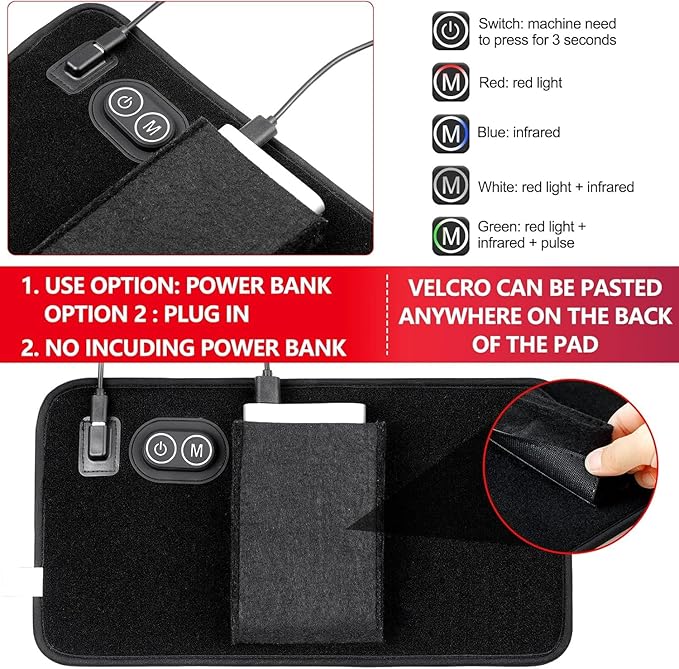 USUIE Red Light Therapy Belt for Body, Infrared Light Therapy Device, LED Flexible Wearable Wrap, with Timer for Back Shoulder Waist Muscle Pain Relief Gift for Woman and Man