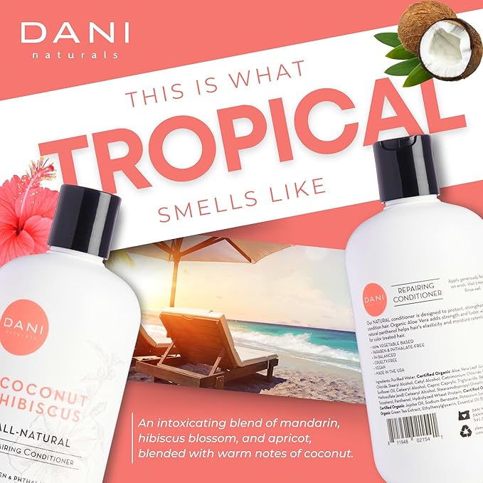 Naturals Conditioner – Coconut Hibiscus, Strengthening & Hydrating for Dry or Damaged Hair, Lightweight & Nourishing, Vegan & Color-Safe, 12 oz