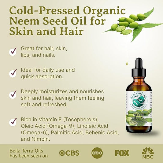 Bella Terra Oils Neem Seed Oil – 1 gallon, Ancient Beauty Secret, Clear Radiant Skin, Eco-Friendly, Premium, Often Used in Soapmaking