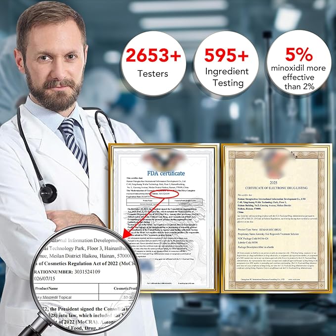 Minoxidil Spray Kit for Men and Women 5% Minoxidil Hair & Beard Growth Oil Kit, Advanced Hair Regrowth Serum Topical Solution Minoxidil Spray Treatment for Hair Loss, Thinning, Hair Thicker 2.02 fl.oz