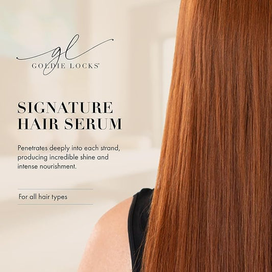 Goldie Locks Signature Hair Serum - Anti-Frizz and Humidity Control - Lightweight Shine Enhancer - Safe for Extensions and Color-Treated Hair - Protein-Free - 3.4 fl oz