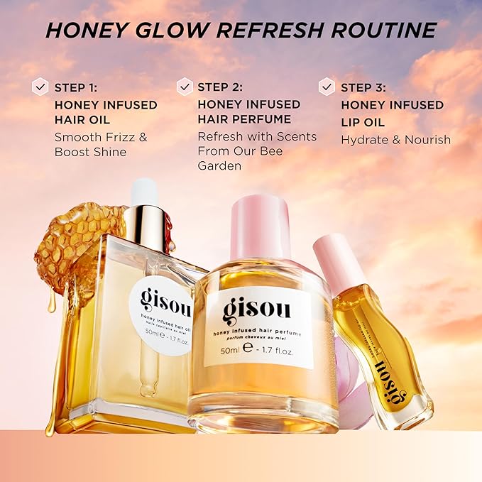 Gisou Honey Infused Hair Repair Serum – Strengthens & Seals Split Ends with Mirsalehi Honey & Plant-Based Keratin, Heat & UV Protection, 1 Fl Oz