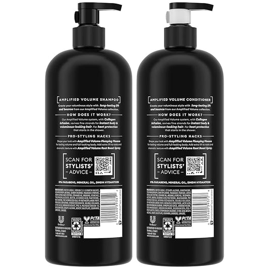 TRESemmé Shampoo and Conditioner Set, Amplified Volume + Collagen Infusion, 24H Full Body & Lift with Heat Protection + Keratin Repair Mask (3 Piece Set)