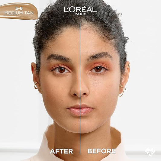 L'Oreal Paris True Match Nude Hyaluronic Tinted Serum Foundation with 1% Hyaluronic acid, Medium Tan 5-6, 1 fl. oz.