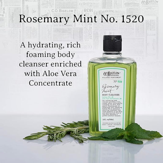C.O. Bigelow Rosemary Mint Body Wash, Village Perfumer Moisturizing Body Wash with Aloe Vera, 10 Fl Oz