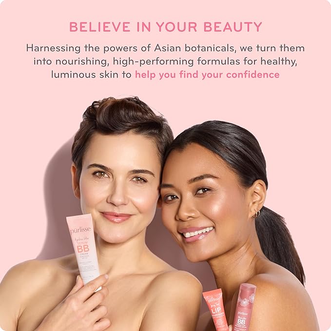 pūrlisse Radiant Glow Illuminating BB Cream with SPF 30 - Glow BB Cream Enriched with Goji & Hawthorn Berry for Dewy Skin - Helps to Improve Skin Texture & Radiance - Medium (1.4 oz)