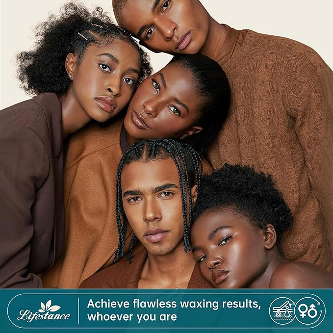 Lifestance Tea Tree Waxing Beads, 1LB Coarse Hair Removal Wax Beans for Face, Eyebrow, Brazilian Bikini, Sensitive Skin at Home for Women and Men