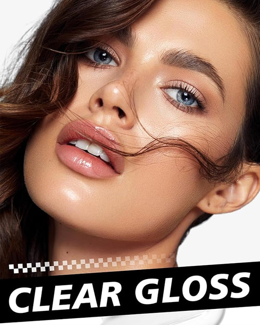 Clear Lip Gloss for Women Lip Plumping Lip Plumper Moisturizing Lip Gloss Enriched with Lip Oil For Dry Lips, M15 Clear Gloss