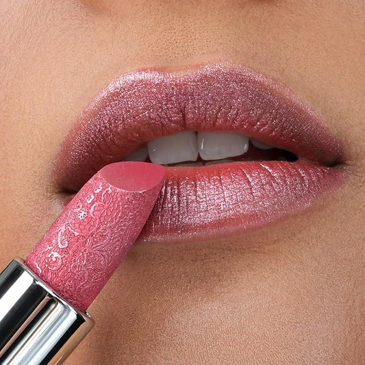 Glitter Metallic Mauve Lipstick,High Impact Lipcolor,Lightweight Hydrating Formula Smooth and Non-Sticky,Rose Pink Lipstick For Women,Full-Coverage Lip Makeup(01 COSMOPOLIS, 4g)