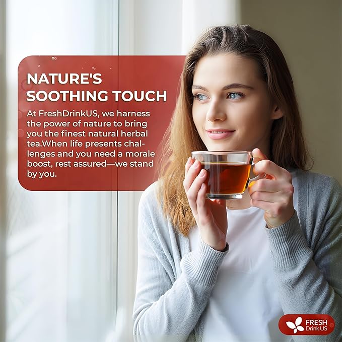 FreshDrinkUS, Premium Colon Cleanse Tea ā 60 Tea Bags ā Rhubarb Root & Hawthorn Berry with Senna, Lotus Leaf, Valerian Root & Psyllium Husk ā Herbal Blend, Caffeine-Free. Vegan