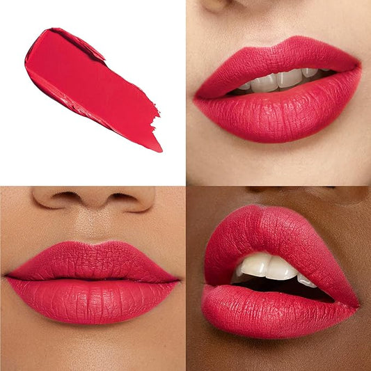 Red Lipstick Long Lasting, Matte Liquid Lipsticks for Women Non Transfer Smudgeproof Smooth and Easy to Appy Cruelty Free Lip Color, M52 Fudge Red