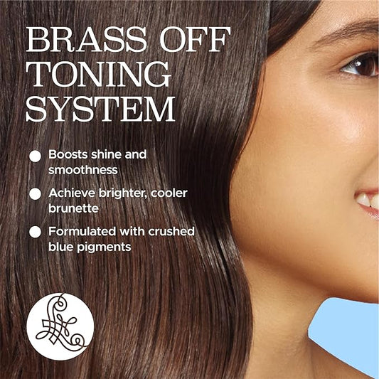 Luseta Blue Shampoo & Conditioner Set - Color Brightening for Brassy and Brunette Treated Hair, Revive Cool Tones, 2x 16.9oz