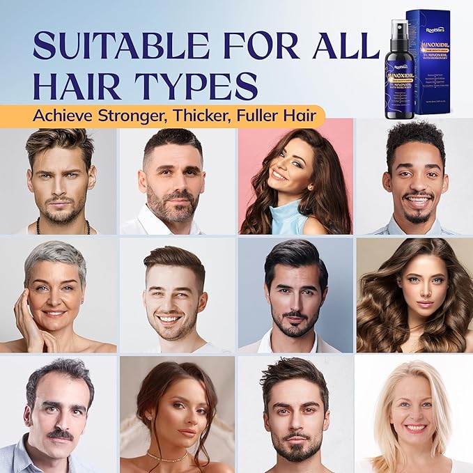 5% Minoxidil Hair Growth for Men and Women: Extra Strength Minoxidil Hair Loss Treatment Serum with Rosemary for Faster Stronger Thicker Hair Growth 60ML