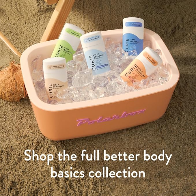 Curie Aluminum Free Deodorant - Coconut Nectar + White Tea - Natural Deodorant, Paraben Free, Cruelty Free, Non-Toxic, Vegan (2pk)