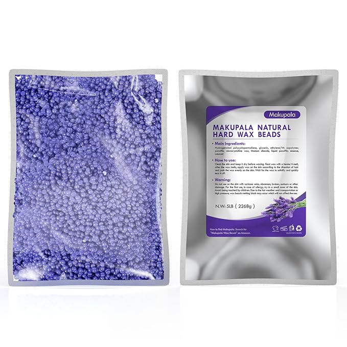 5lb Wax Beads for Hair Removal Bulk, 80 oz Big Bag of Purple Paperless Hypoallergenic Waxing Beads Refill for Salon & At-Home Use, Full Body (Brazilian, Bikini, Face, Underarm, Legs) Wholesale-Size