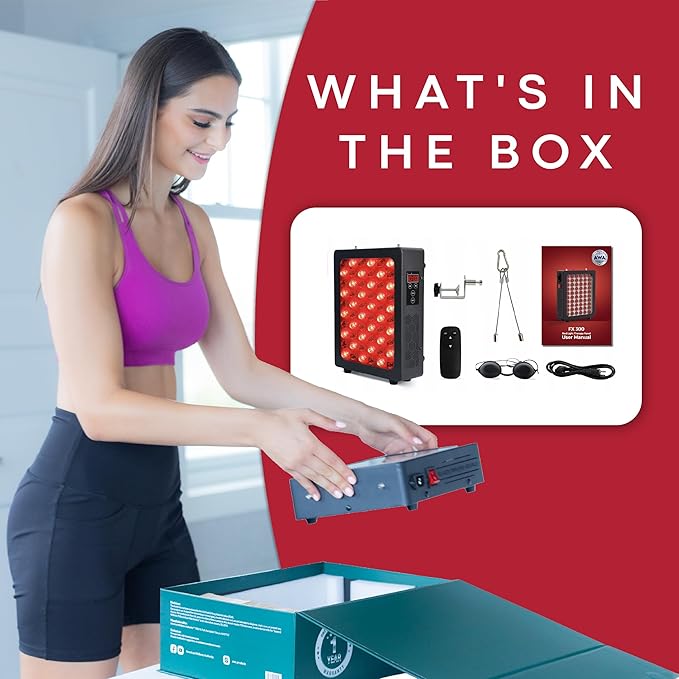 Red Light Therapy for Face & Body, 660nm & 850nm Near Infrared Light – Flicker-Free LED Red Light Therapy Panel with Adjustable Door Hook, Remote & Timer– Hanging Device