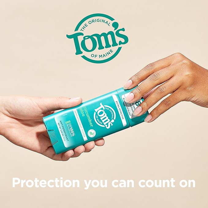 Tom’s of Maine Cucumber Aloe Antiperspirant, For Women and Men, 3.25 oz (2 Pack)