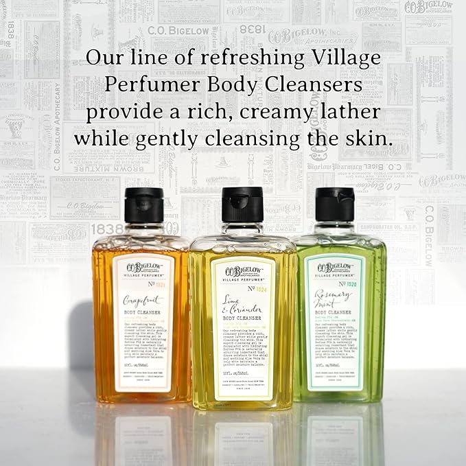 C.O. Bigelow Rosemary Mint Body Wash, Village Perfumer Moisturizing Body Wash with Aloe Vera, 10 Fl Oz