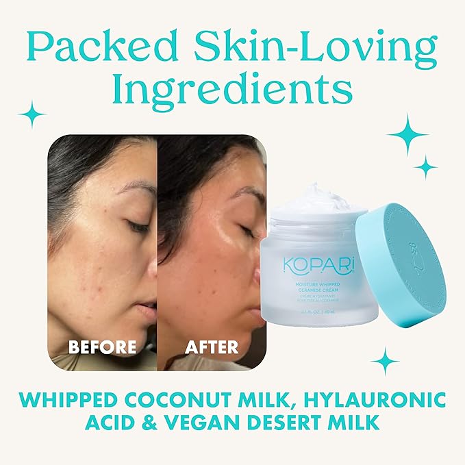 Kopari Moisture Whipped Ceramide Cream | Hydrate and Restore | Vegan Ceramides and Moisture-Retaining Hyaluronic Acid | 2.1 oz