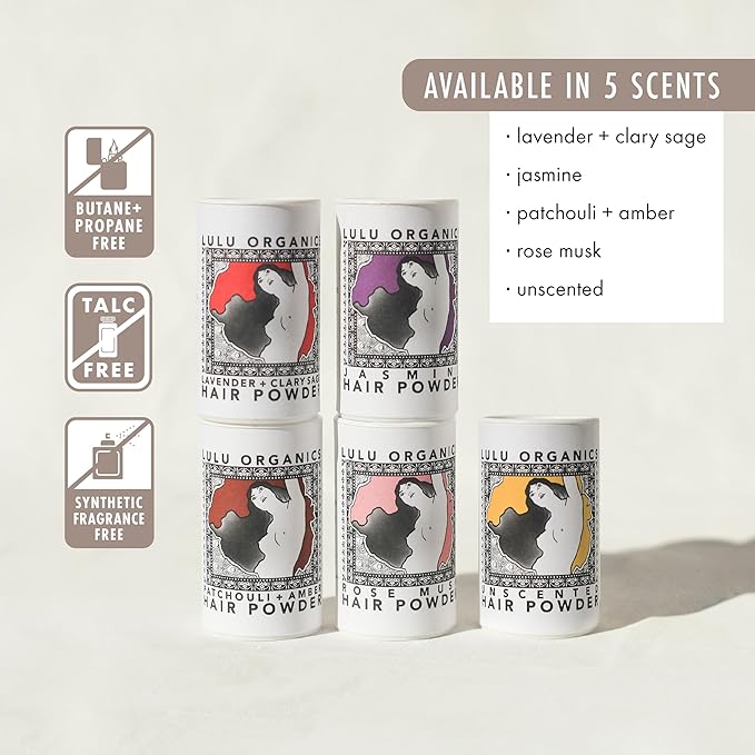 Non Aerosol Dry Shampoo Powder for Dark, Blonde and Oily Hair, All Natural Organic Hair and Body Powder, Paraben &Talc free No White Cast Synthetic Fragrance, Travel Size, Lavender & Clary Sage -1oz